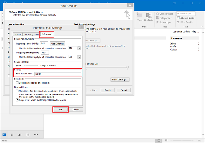 Enter root folder path